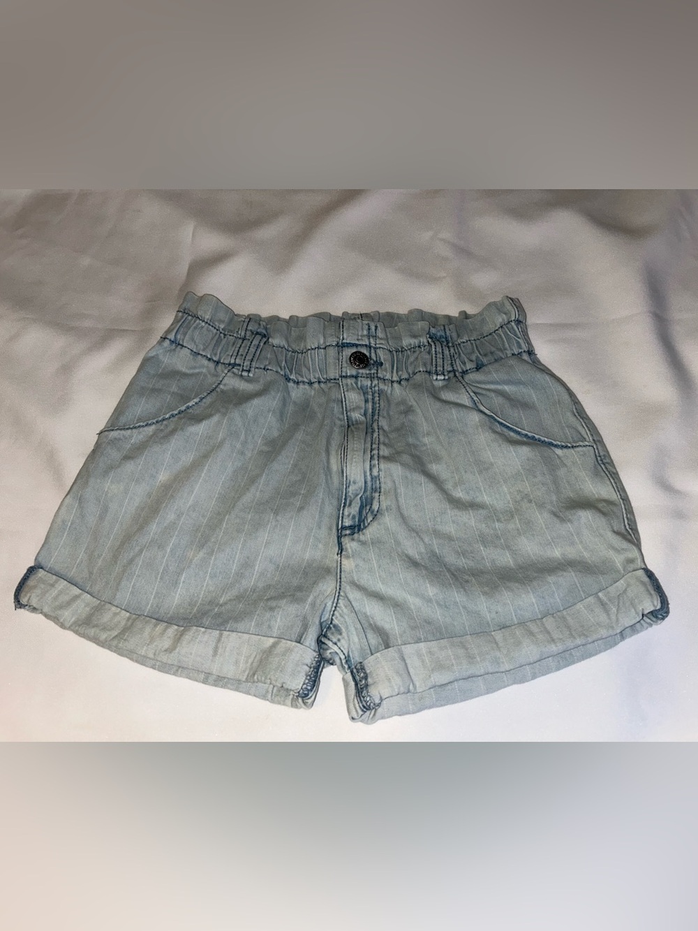 Levi's Light Blue Pinstripe Denim Shorts